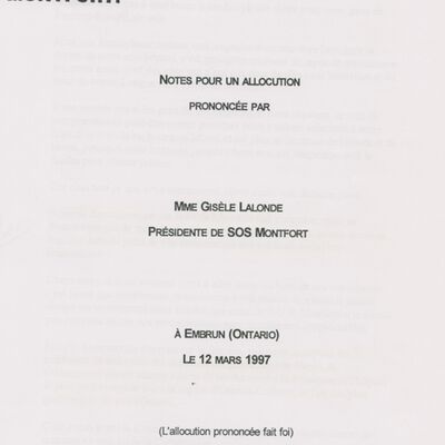 Notes d’allocution