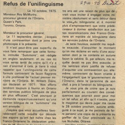 Refus de l'unilinguisme