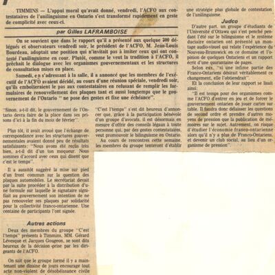 Bilinguisme: l'ACFO passe à la contestation